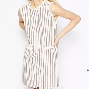 ASOS Stripe Shift Dress in Natural Fibre